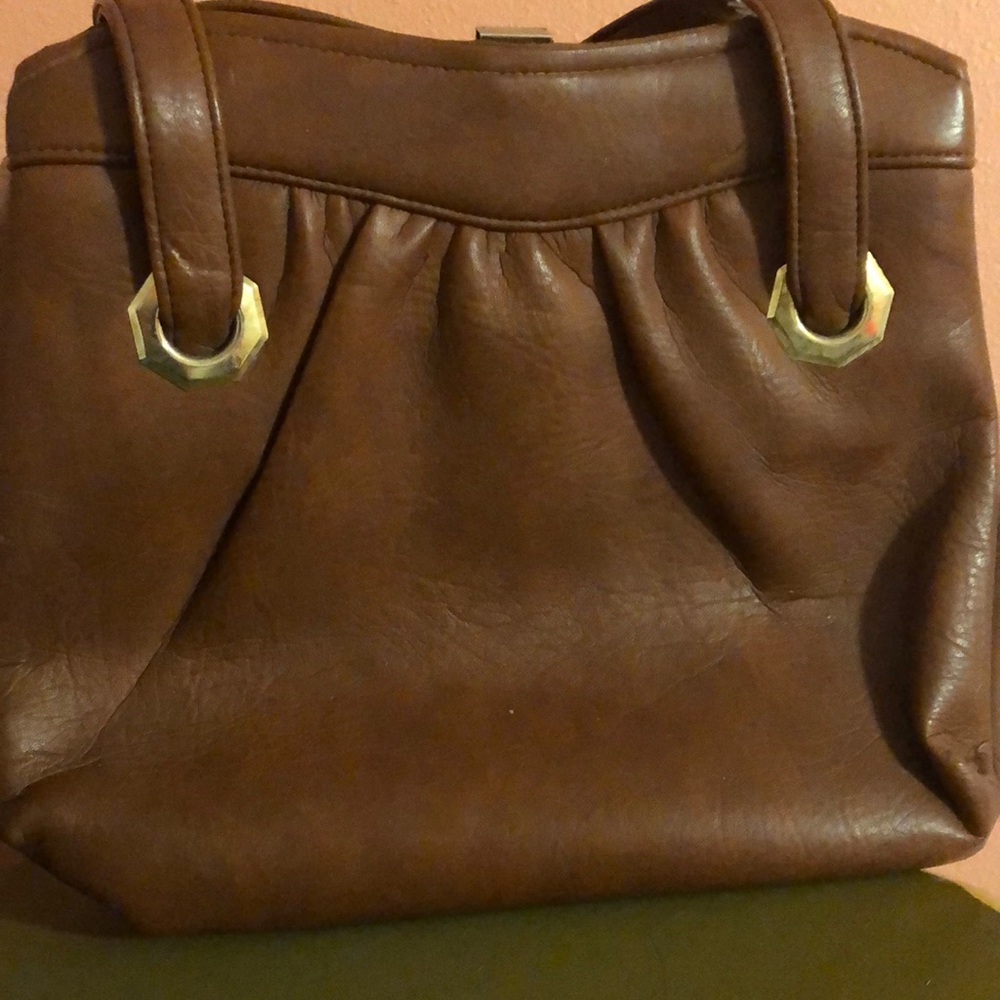 Brown framed shoulder bag
